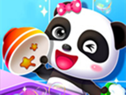 Image Happy child house cleaning